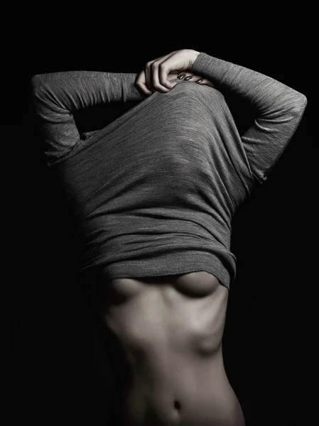 Sexig woman.unusual mode foto av perfekt kropp flicka — Stockfoto