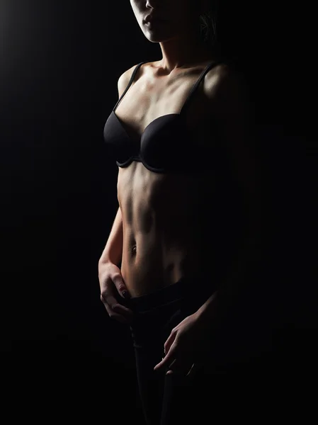 Junge Frau in Unterwäsche.fitness sexy Körper Mädchen — Stockfoto