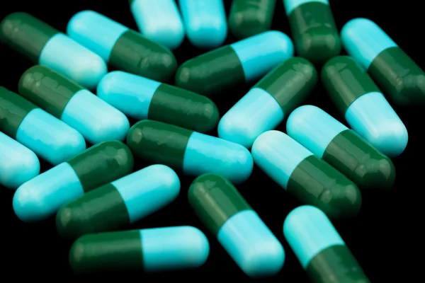 Pile of colorful drugs capsules — Stock Photo, Image