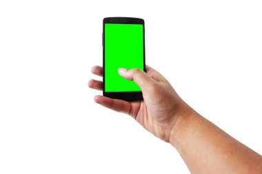 el ve üzerinde hareket eden smartphone dokunmadan