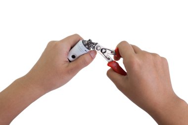 İnsan eli bakım elektronik sigara, vaper beyaz zemin üzerinde performans nasıl vape geri tepme için BKİ