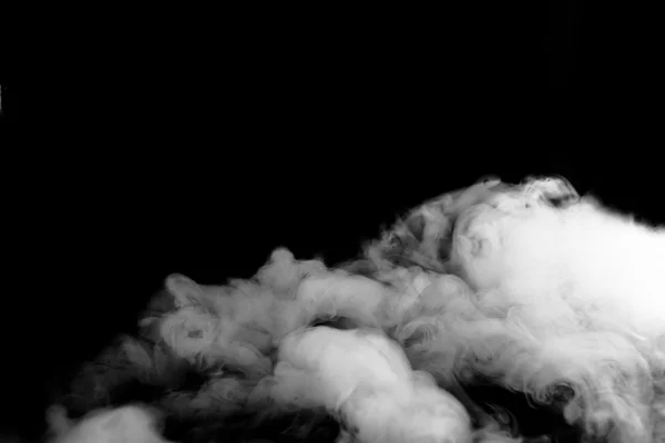 Nebbia astratta o fumo spostare su sfondo di colore nero — Foto Stock