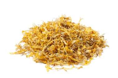 Kurutulmuş Calendula çiçekleri beyaz