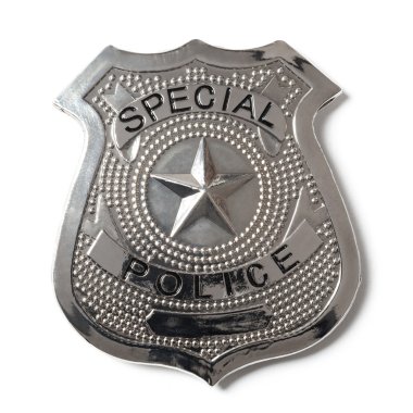 Police Badge with Clipping Path - Stock Photo clipart