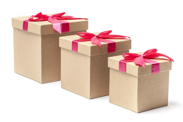 Trois boîtes-cadeaux - Image en stock — Photo