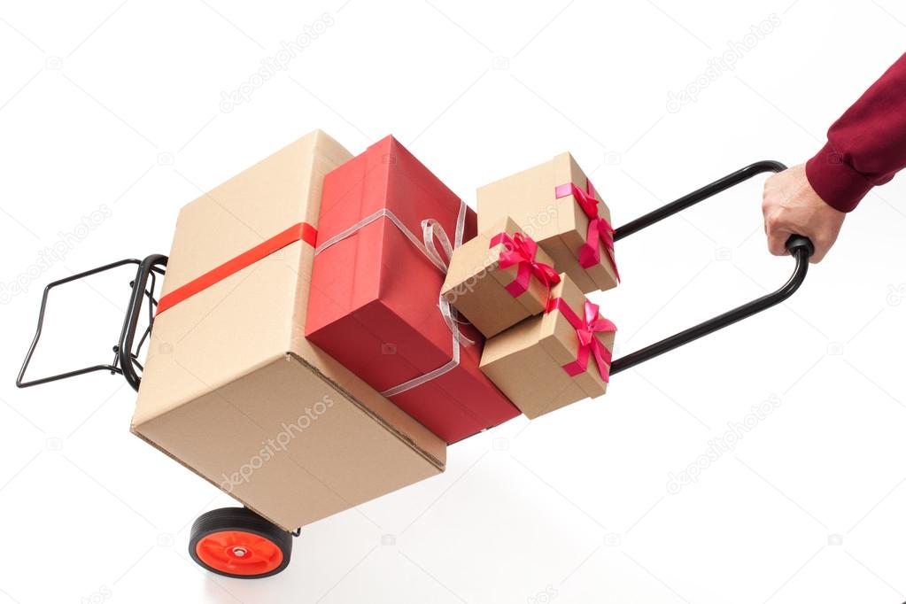 Hand Truck with Present Boxes