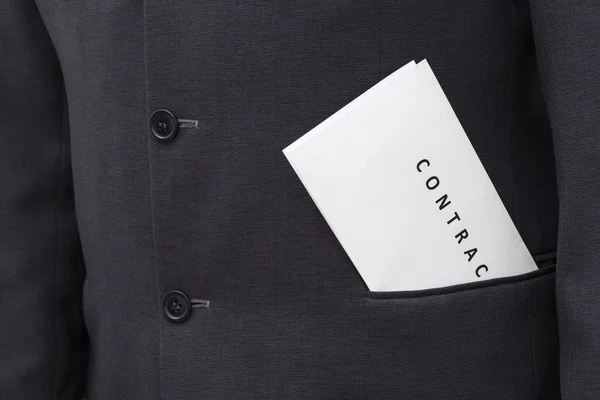 Contract in a Pocket of a Suit — Stock Photo, Image