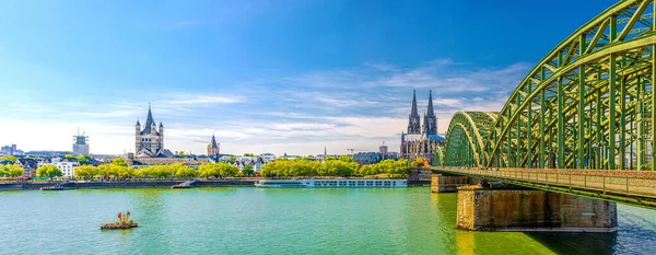 Panorama Kölns Historiska Centrum Med Kölns Katedral Saint Peter Great — Stockfoto
