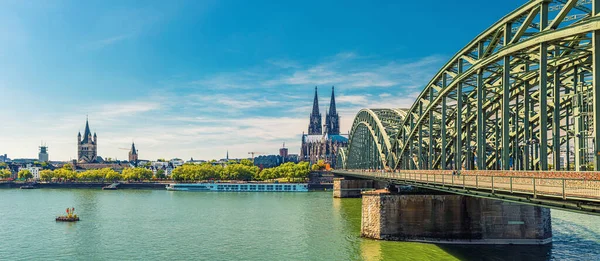 Panorama Kölns Historiska Centrum Med Kölns Katedral Saint Peter Great — Stockfoto