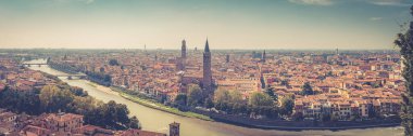 Verona Tarihi Şehir Merkezi Panoraması