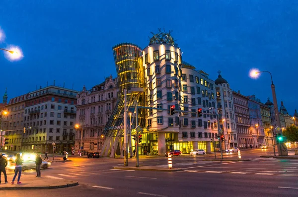 Praag Mei 2019 Dancing House Observatiedek Avond Uitzicht Nationaal Nederlanden — Stockfoto