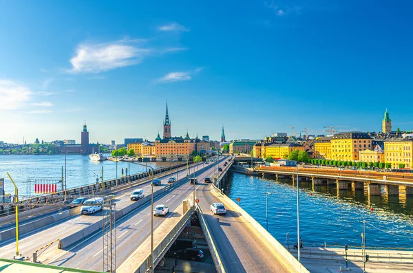 Sweden Stockholm May 2018 Cityscape Historical City Center Riddarholmen Island — стокове фото