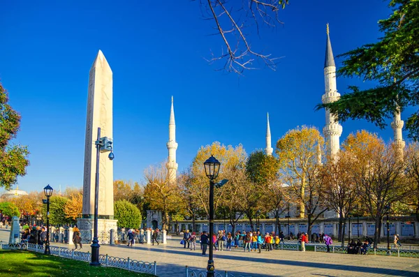 Istambul Turquia Novembro 2017 Mesquita Azul Sultão Ahmed Mesquita Com — Fotografia de Stock