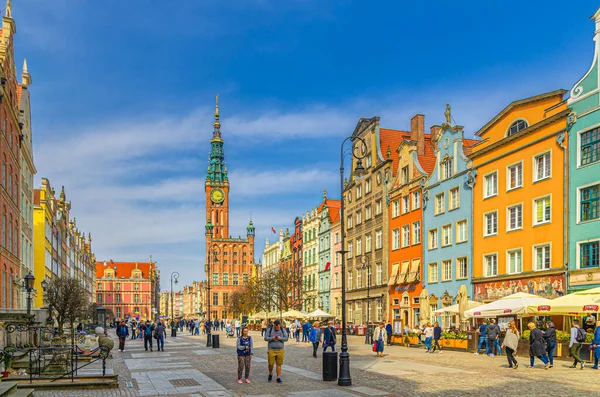 2018 Gdansk Poland 2018 Cityscape People Walk Dluga Long Market — 스톡 사진