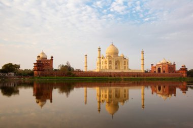 Taj mahal gündoğumu ışık, agra, Hindistan