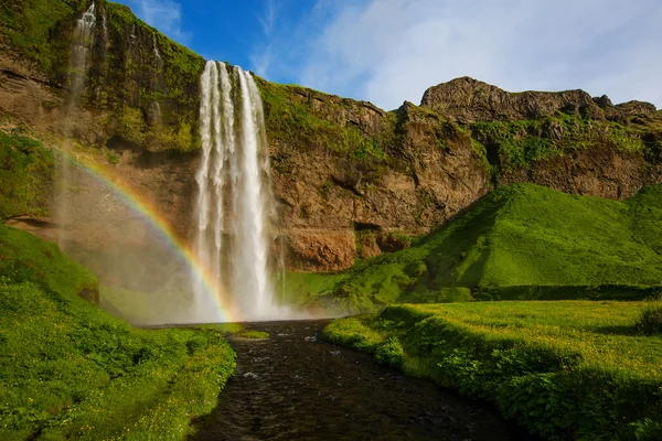 Vackra Isländska vattenfall. — Stockfoto