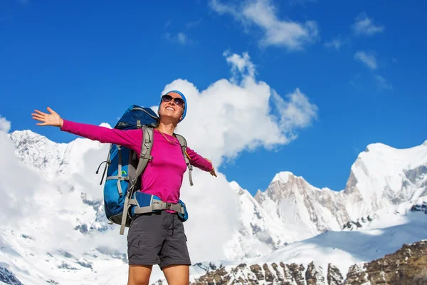 A trek-Himalája, Nepál Annapurna-völgy gyönyörködő — Stock Fotó