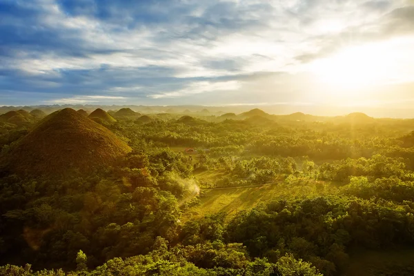 Vue sur les collines de chocolat. Bohol, Philippines — Photo