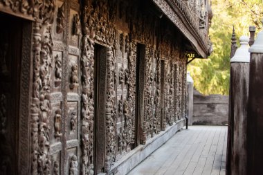 Shwenandaw Kyaung Mandalay, Myanmar eski tik manastır