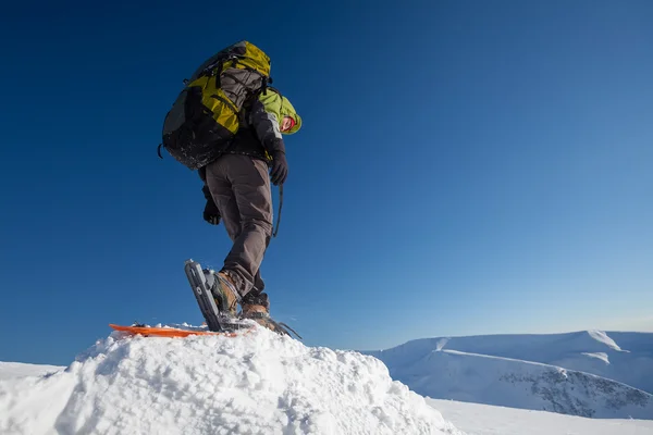 冬のカルパティア山脈でスノーシュー — ストック写真