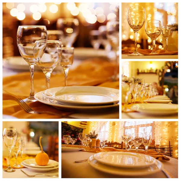 휴일 전날 식당에서 테이블 제공 — 스톡 사진