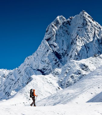 Himalaya dağlarında yürüyüş
