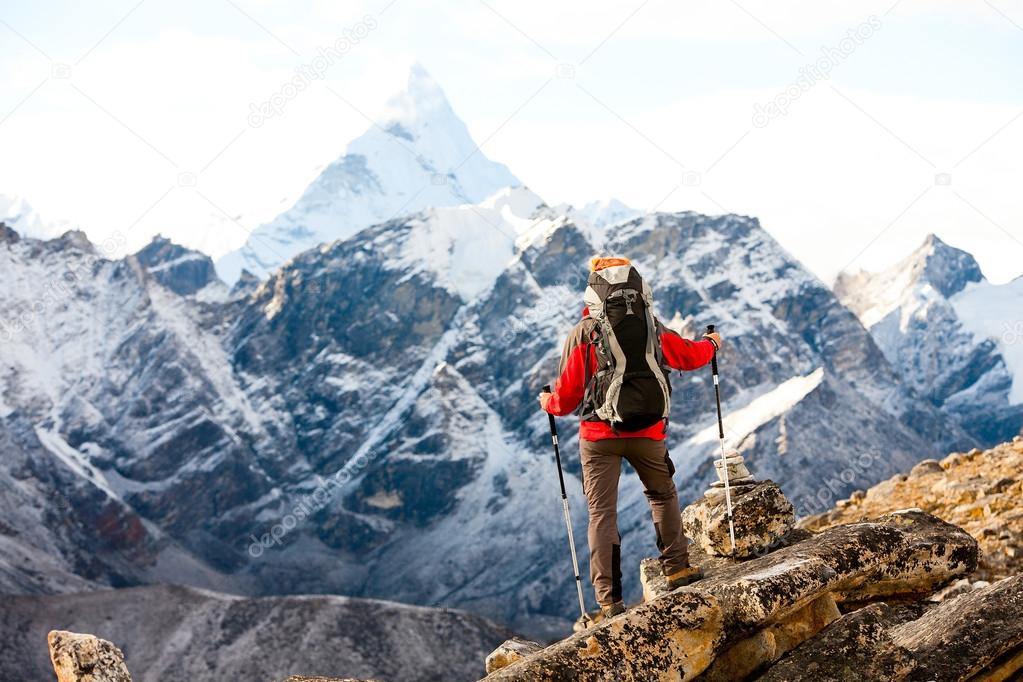 Hiking in Himalaya mountains