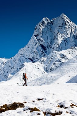Himalaya dağlarında yürüyüş