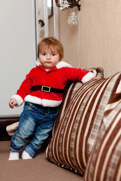 Jovem como Papai Noel — Fotografia de Stock