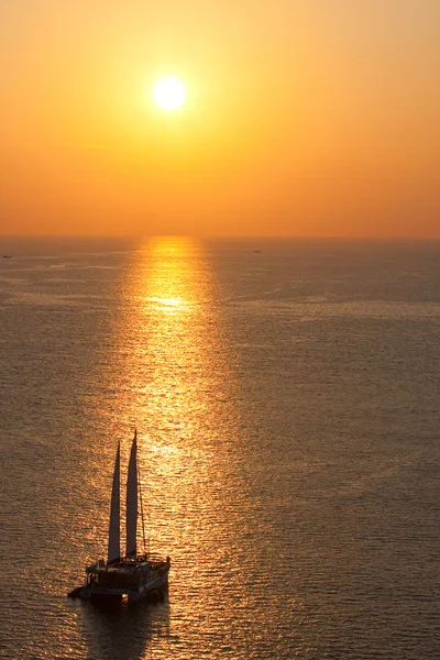 Vista panorâmica do pôr do sol do mar — Fotografia de Stock