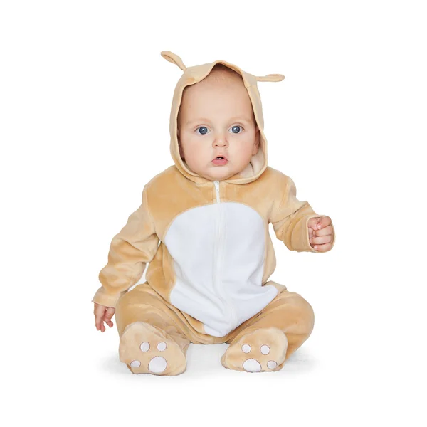 Lindo bebé niño sobre fondo blanco — Foto de Stock