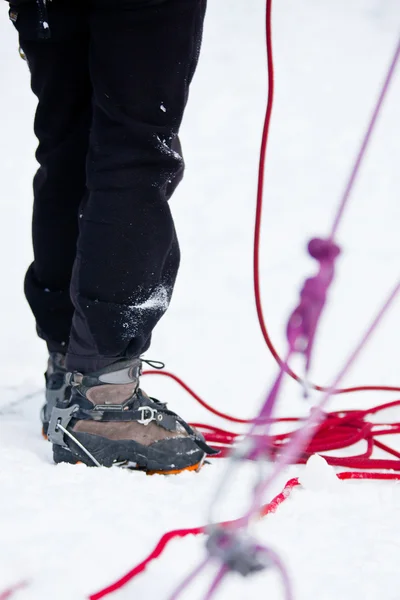 Buz ekipman tırmanma — Stok fotoğraf