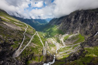 Norveç'te Trollstigen yolun pitoresk peyzaj