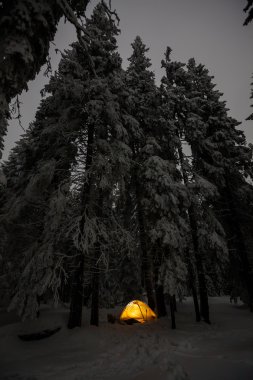 Karpat Dağları hiking kış aylarında kamp