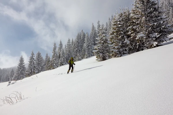 Paisaje invernal escénico en las montañas Cárpatas — Foto de Stock