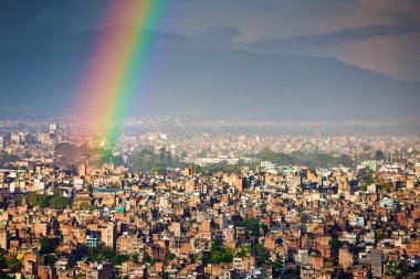 Kathmandu şehir yağmur sonra