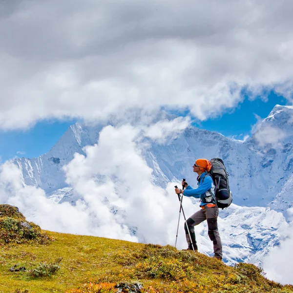 Vandring i himalaya berg — Stockfoto