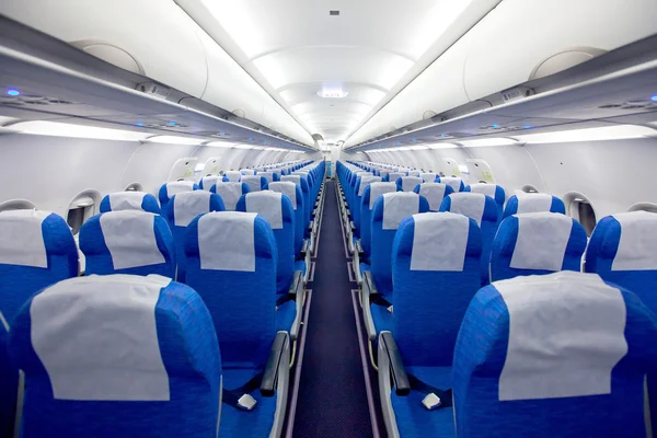 Interior del avión de pasajeros Imágenes de stock libres de derechos