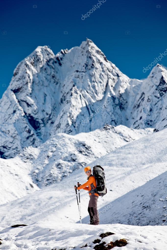 Hiking in Himalaya mountains