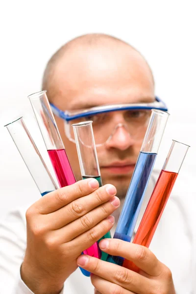 Wetenschapper in een lab-experiment — Stockfoto