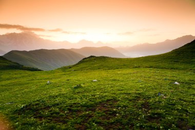 üst svaneti, Gürcistan'ın Kafkasya dağlarında güzel vadi