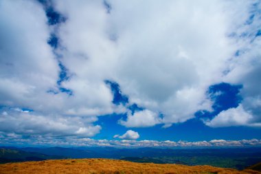 yeşil alan ve beyaz bulutlar