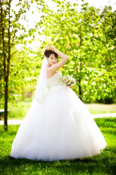 Bela noiva no dia do casamento — Fotografia de Stock