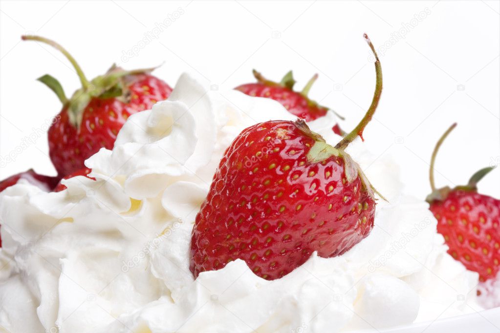 Strawberry smoothie on a white background