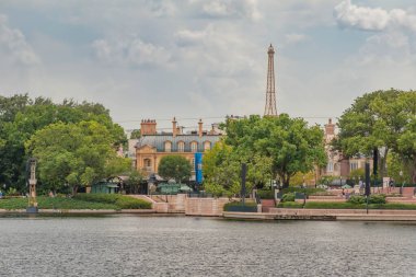 Orlando, Florida. July 29, 2020. Panoramic view of France Pavillion at Epcot (131)