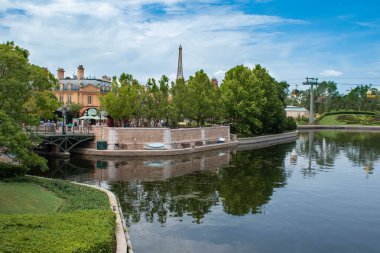 Orlando, Florida. July 29, 2020. Panoramic view of France Pavillion at Epcot (142)