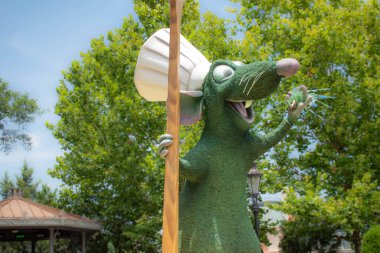 Orlando, Florida. July 29, 2020. Remy Topiary at Epcot (28)