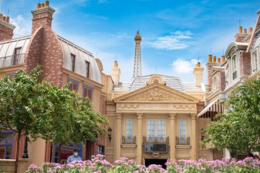 Orlando, Florida. July 29, 2020. Top view of France Pavillion at Epcot (16)