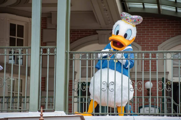 Orlando Florida August 2020 Donald Duck Waving Balcony Walt Disney — Stock Photo, Image