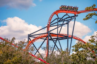 Tampa Körfezi, Florida. 29 Aralık 2020. Busch Gardens 'ta eğlenen insanlar (59))
